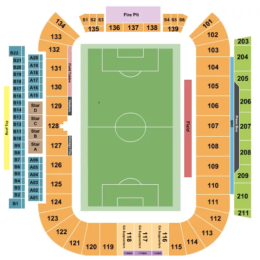 SOCCER 3 Seating Map Seating Chart