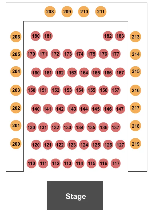 SEGERSTROM CENTER FOR THE ARTS SAMUELI THEATER JAZZ CABARET Seating Map Seating Chart