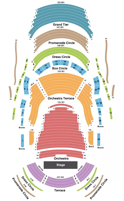 SEGERSTROM CENTER FOR THE ARTS RENEE AND HENRY SEGERSTROM CONCERT HALL END STAGE Seating Map Seating Chart