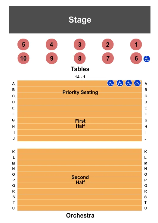 ENDSTAGE Seating Map Seating Chart