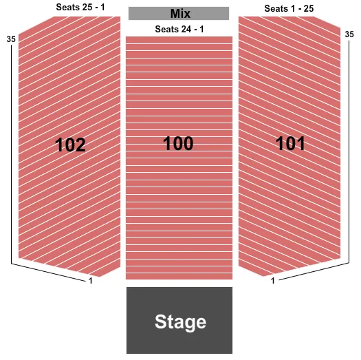 SENECA ALLEGANY EVENTS CENTER AT SENECA ALLEGANY RESORT CASINO END STAGE Seating Map Seating Chart
