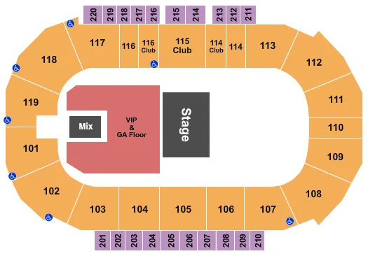 VIP GA FLOOR GA BOWL Seating Map Seating Chart