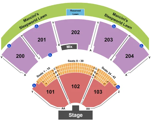 SHORELINE AMPHITHEATRE CA KEITH URBAN Seating Map Seating Chart