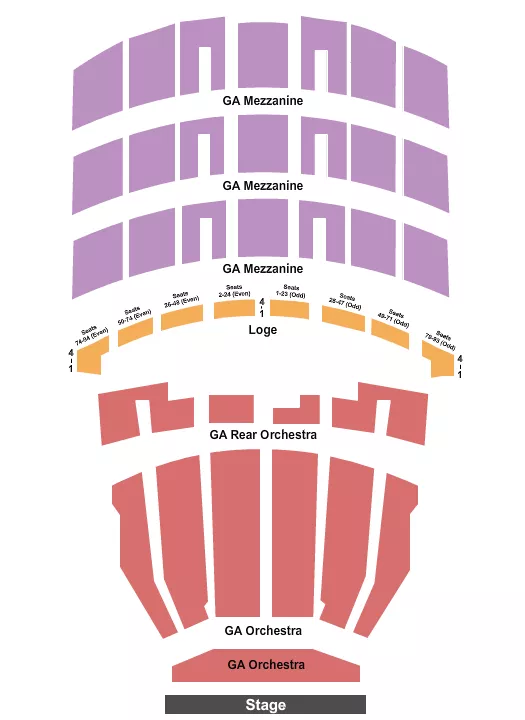 SHRINE AUDITORIUM LOS ANGELES GA BY LEVEL Seating Map Seating Chart
