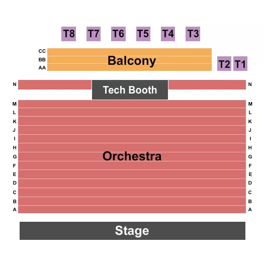 ENDSTAGE BALC AA CC Seating Map Seating Chart