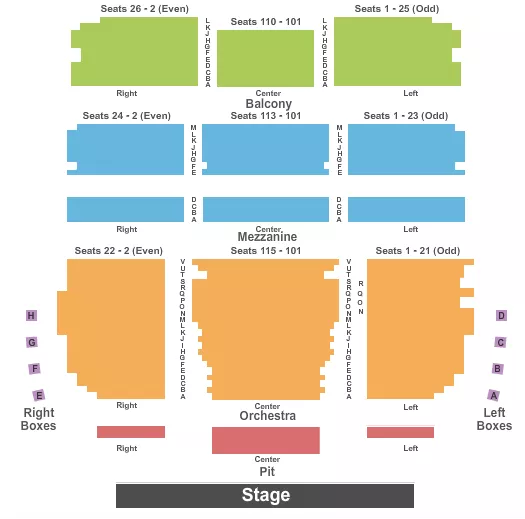 END STAGE Seating Map Seating Chart