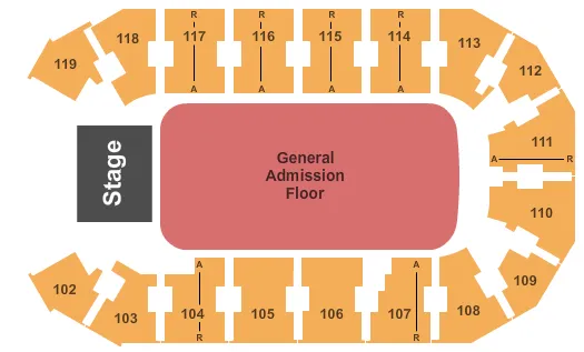 END STAGE GA Seating Map Seating Chart