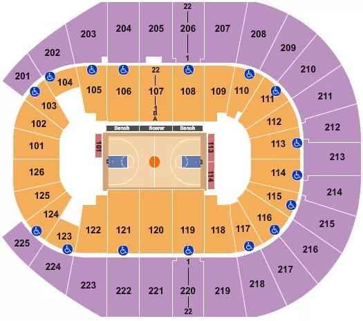 BASKETBALL Seating Map Seating Chart
