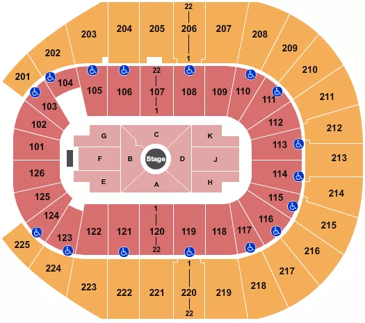 CENTER STAGE 1 Seating Map Seating Chart