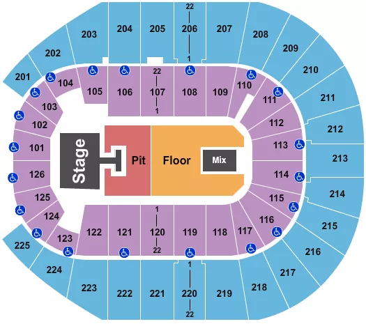 ENDSTAGE GA PIT W CATWALK Seating Map Seating Chart