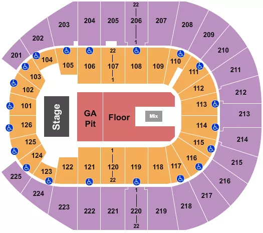 GA PIT FLR RSV Seating Map Seating Chart