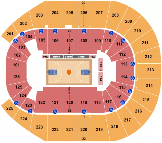 BASKETBALL GLOBETROTTERS Seating Map Seating Chart