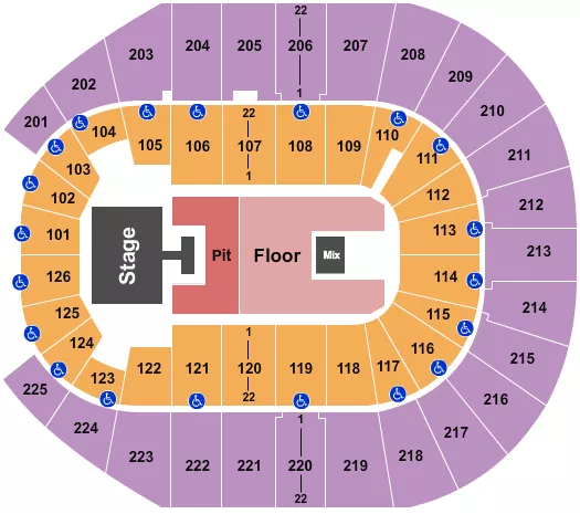 JASON ALDEAN Seating Map Seating Chart