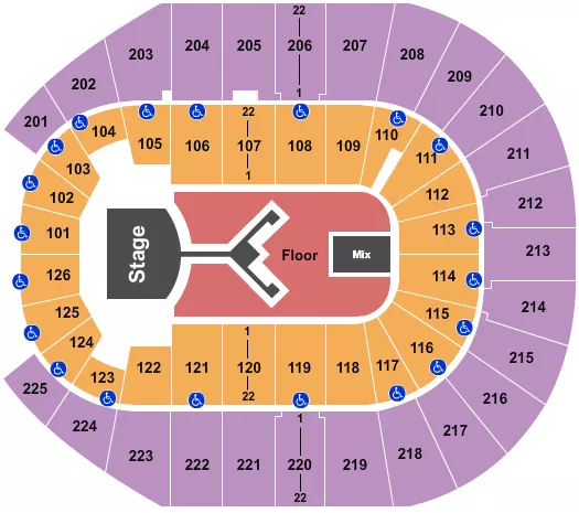 SHINEDOWN Seating Map Seating Chart