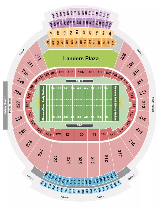 LIBERTY BOWL Seating Map Seating Chart