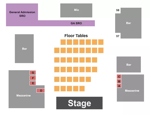 ENDSTAGE TABLES 2 Seating Map Seating Chart