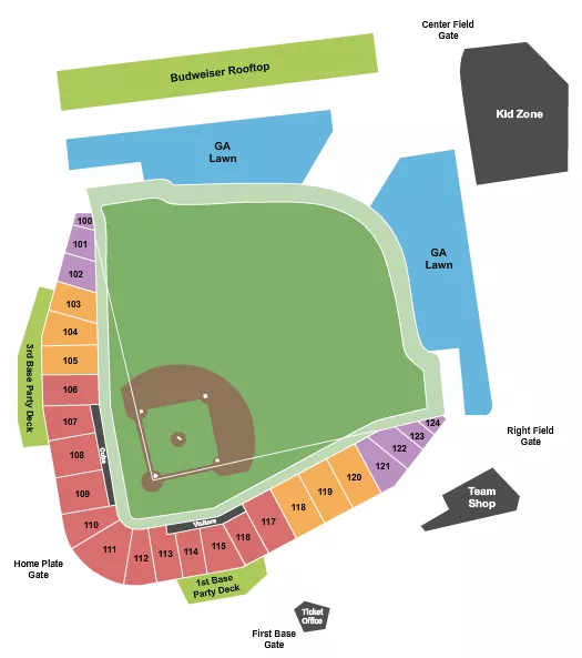 BASEBALL Seating Map Seating Chart