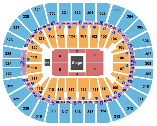 CENTER STAGE 1 Seating Map Seating Chart