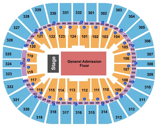 ENDSTAGE GA FLOOR Seating Map Seating Chart
