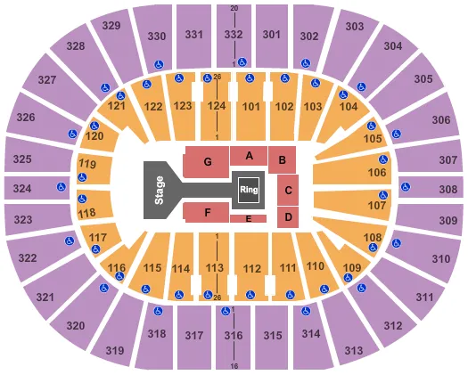 WWE 2 Seating Map Seating Chart