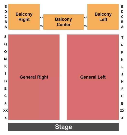 GENERAL BALCONY Seating Map Seating Chart
