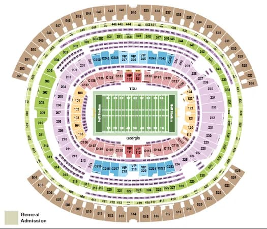 FOOTBALL CFP CHAMPIONSHIP Seating Map Seating Chart