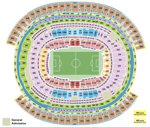 SOCCER ROW WC CATEGORY Seating Map Seating Chart