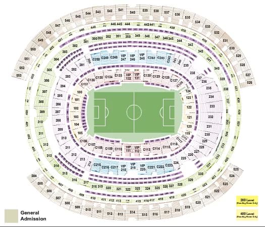 SOCCER ROWS Seating Map Seating Chart