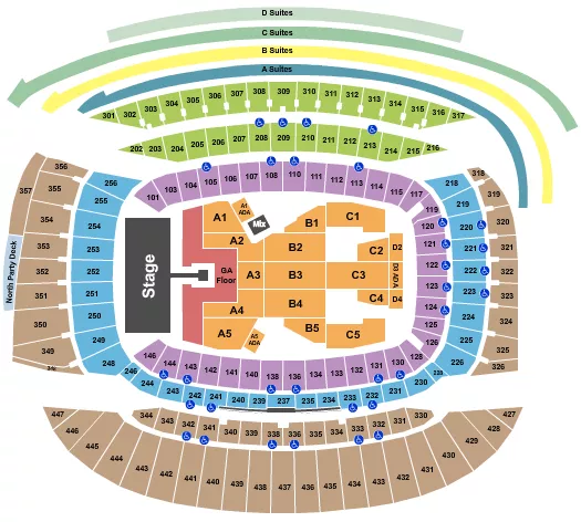 FOO FIGHTERS Seating Map Seating Chart