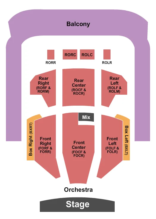 SOLDIERS SAILORS MEMORIAL AUDITORIUM ENDSTAGE GA BALCONY Seating Map Seating Chart