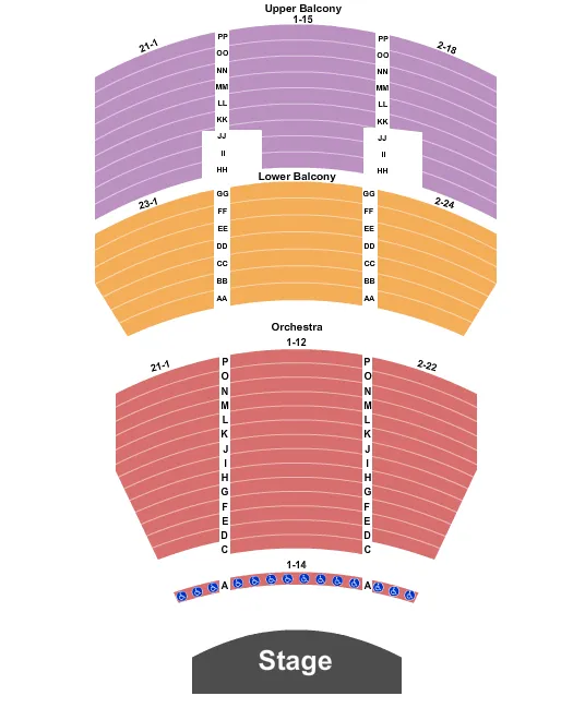 END STAGE Seating Map Seating Chart