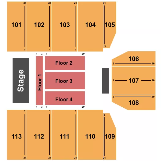 ENDSTAGE 2 Seating Map Seating Chart