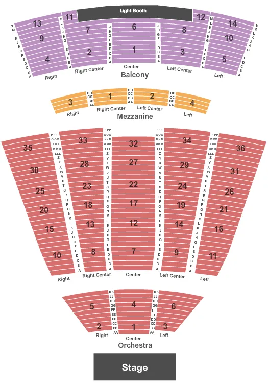 END STAGE Seating Map Seating Chart