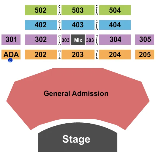 SOUND WAVES AT HARD ROCK HOTEL CASINO ATLANTIC CITY ENDSTAGE 2 Seating Map Seating Chart