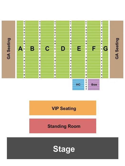 ENDSTAGE GA SIDES Seating Map Seating Chart