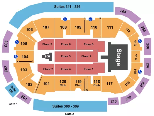 BRYAN ADAMS Seating Map Seating Chart