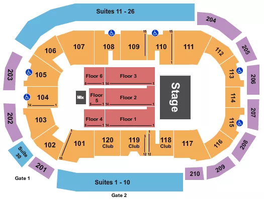 ENDSTAGE 6 Seating Map Seating Chart