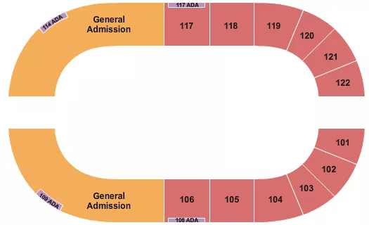 RACING GA Seating Map Seating Chart