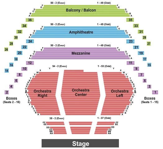 ENDSTAGE Seating Map Seating Chart