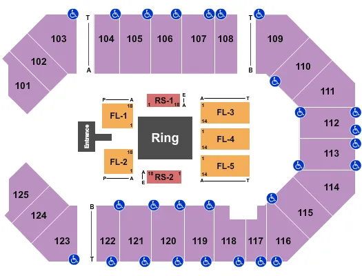 THE CORBIN ARENA KY WWE Seating Map Seating Chart