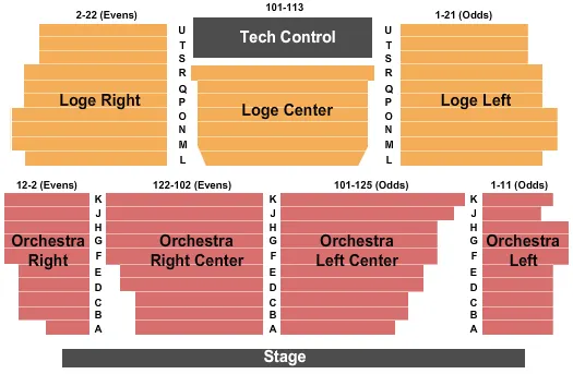 END STAGE Seating Map Seating Chart