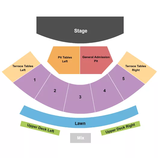 END STAGE PIT TABLES Seating Map Seating Chart