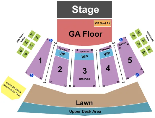 END STAGE Seating Map Seating Chart