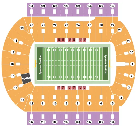 SPARTAN STADIUM MI FOOTBALL Seating Map Seating Chart