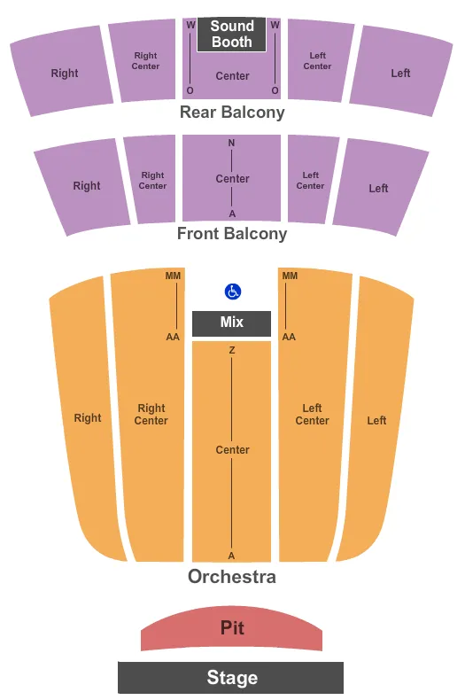 END STAGE Seating Map Seating Chart