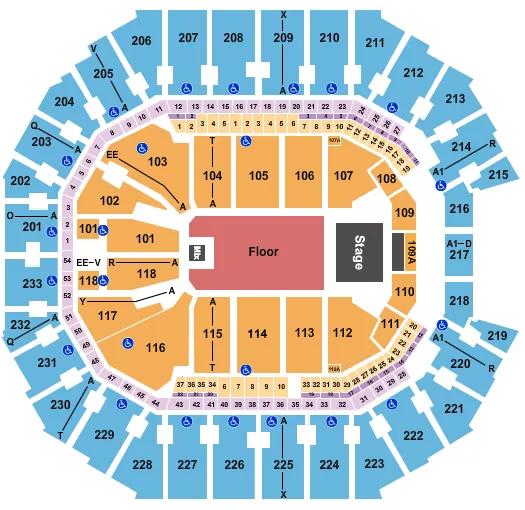 ENDSTAGE GA FLOOR Seating Map Seating Chart