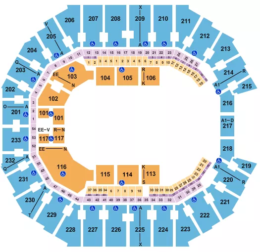 MONSTAR JAM Seating Map Seating Chart