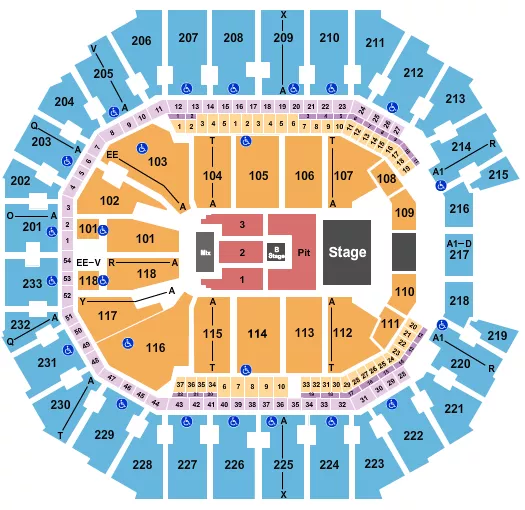 NINE INCH NAILS Seating Map Seating Chart