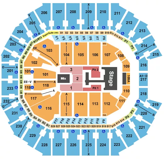 TEDDY SWIMS Seating Map Seating Chart