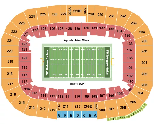 2023 CURE BOWL Seating Map Seating Chart
